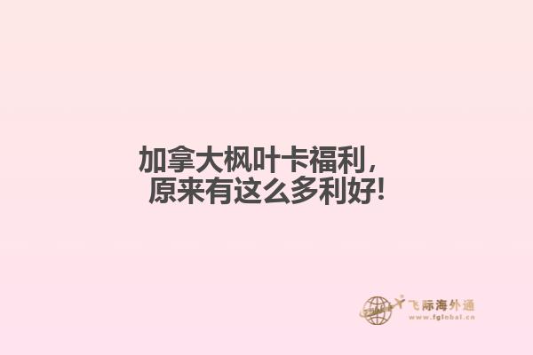 加拿大楓葉卡福利，原來有這么多利好!