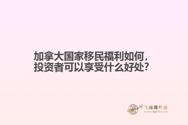 加拿大國家移民福利如何，投資者可以享受什么好處？