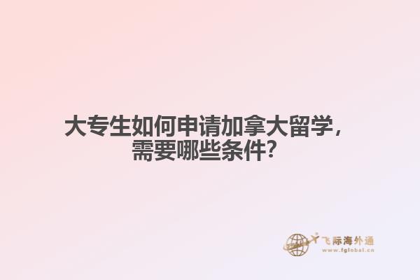大專生如何申請(qǐng)加拿大留學(xué)，需要哪些條件？