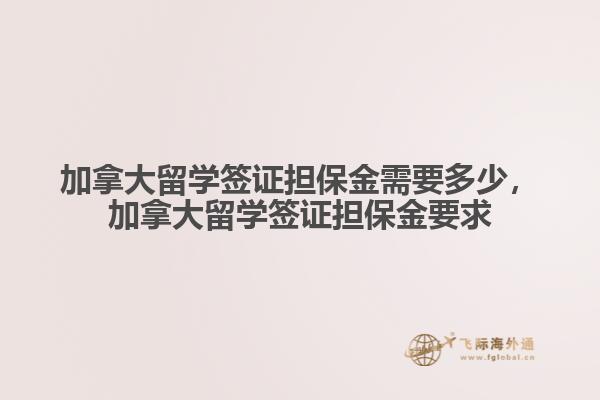 加拿大留學(xué)簽證擔(dān)保金需要多少，加拿大留學(xué)簽證擔(dān)保金要求