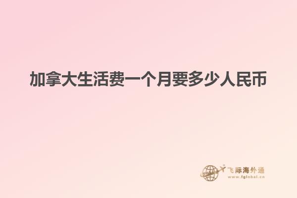 加拿大生活費(fèi)一個月要多少人民幣