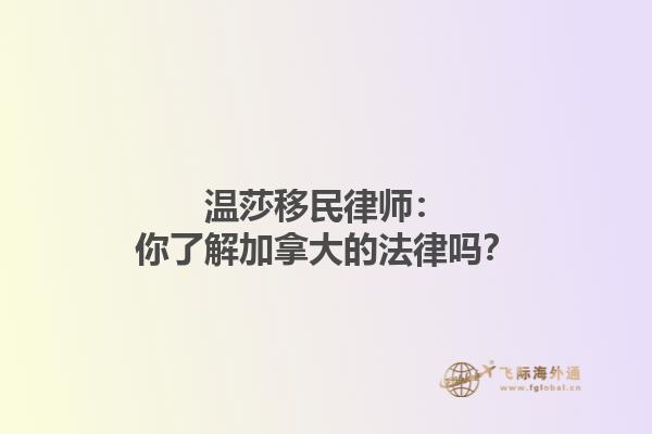 溫莎移民律師：你了解加拿大的法律嗎？