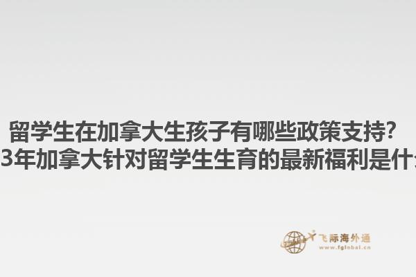 留學生在加拿大生孩子有哪些政策支持？2023年加拿大針對留學生生育的最新福利是什么？