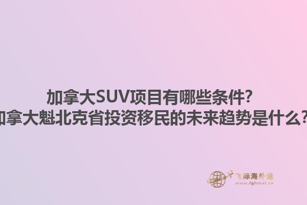 加拿大SUV項(xiàng)目有哪些條件？加拿大魁北克省投資移民的未來趨勢是什么？1.jpg