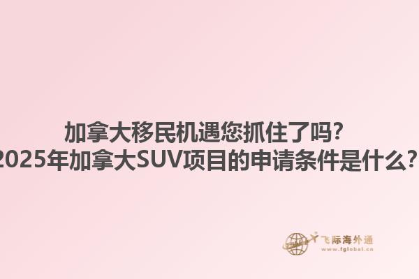 加拿大移民機遇您抓住了嗎？2025年加拿大SUV項目的申請條件是什么？1.jpg