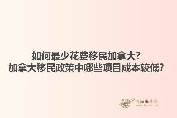 如何最少花費(fèi)移民加拿大？加拿大移民政策中哪些項目成本較低？