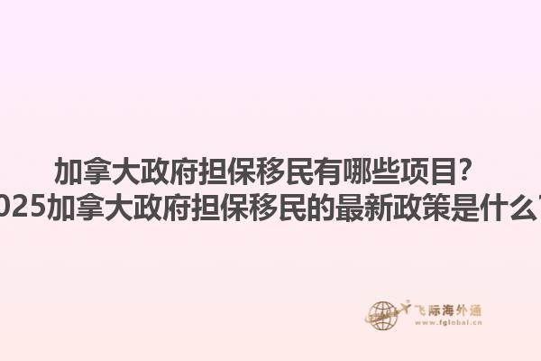 加拿大政府擔(dān)保移民有哪些項(xiàng)目？2025加拿大政府擔(dān)保移民的最新政策是什么？