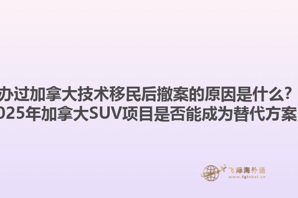辦過(guò)加拿大技術(shù)移民后撤案的原因是什么？2025年加拿大SUV項(xiàng)目是否能成為替代方案？1.jpg