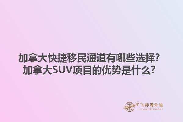 加拿大快捷移民通道有哪些選擇？加拿大SUV項目的優(yōu)勢是什么？