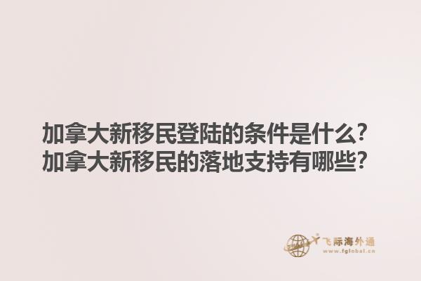 加拿大新移民登陸的條件是什么？加拿大新移民的落地支持有哪些？1.jpg