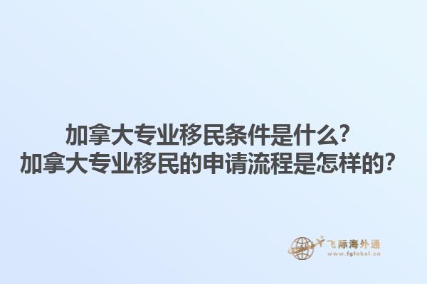 加拿大專業(yè)移民條件是什么？加拿大專業(yè)移民的申請流程是怎樣的？