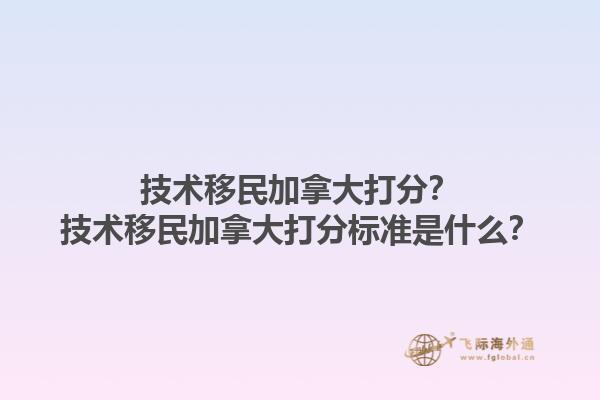 技術(shù)移民加拿大打分？技術(shù)移民加拿大打分標(biāo)準(zhǔn)是什么？