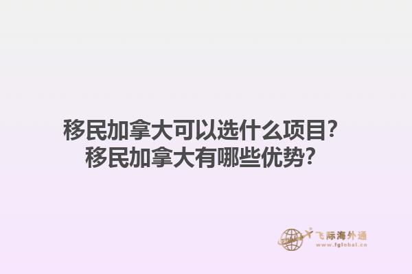 移民加拿大可以選什么項目？移民加拿大有哪些優(yōu)勢？