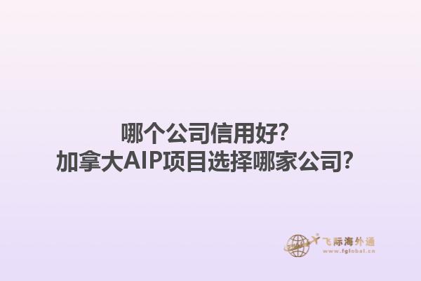 哪個(gè)公司信用好？加拿大AIP項(xiàng)目選擇哪家公司？