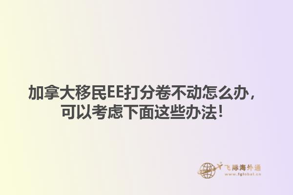 加拿大移民EE打分卷不動(dòng)怎么辦，可以考慮下面這些辦法！