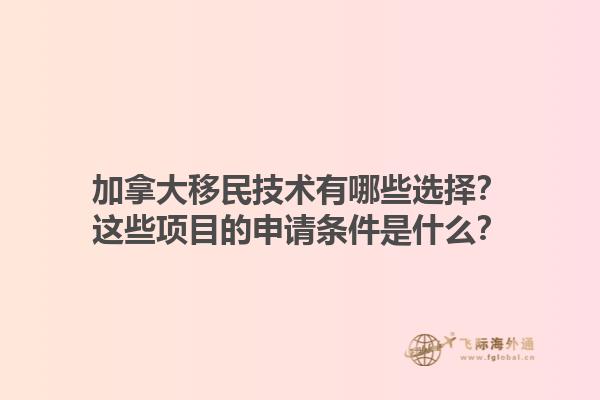 加拿大移民技術(shù)有哪些選擇？這些項目的申請條件是什么？1.jpg