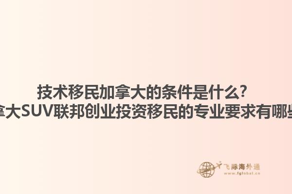 技術(shù)移民加拿大的條件是什么？加拿大SUV聯(lián)邦創(chuàng)業(yè)投資移民的專業(yè)要求有哪些？1.jpg