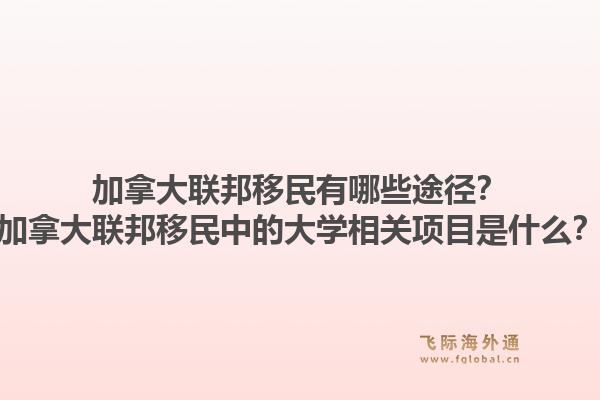 加拿大聯(lián)邦移民有哪些途徑？加拿大聯(lián)邦移民中的大學(xué)相關(guān)項(xiàng)目是什么？1.jpg