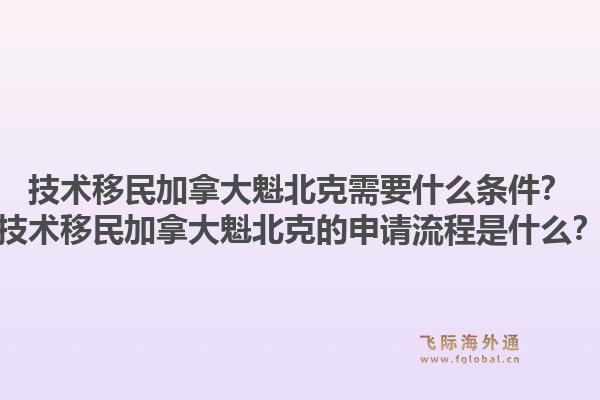 技術(shù)移民加拿大魁北克需要什么條件？技術(shù)移民加拿大魁北克的申請(qǐng)流程是什么？1.jpg