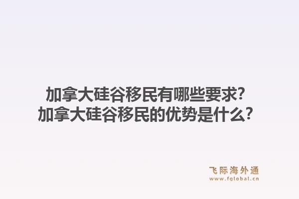 加拿大硅谷移民有哪些要求？加拿大硅谷移民的優(yōu)勢是什么？1.jpg