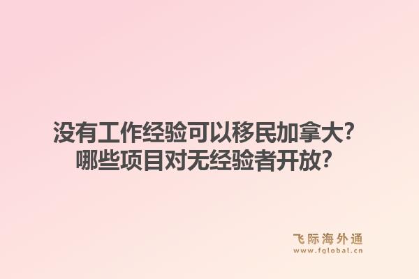 沒有工作經(jīng)驗可以移民加拿大？哪些項目對無經(jīng)驗者開放？1.jpg
