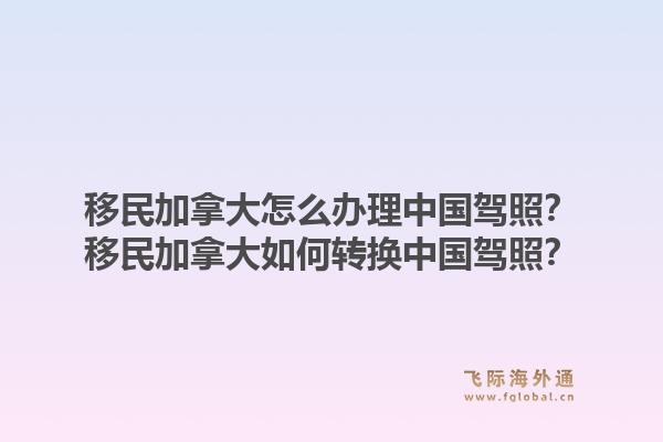 移民加拿大怎么辦理中國駕照？移民加拿大如何轉(zhuǎn)換中國駕照？1.jpg