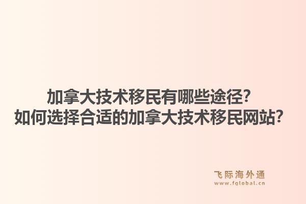 加拿大技術移民有哪些途徑？如何選擇合適的加拿大技術移民網站？1.jpg