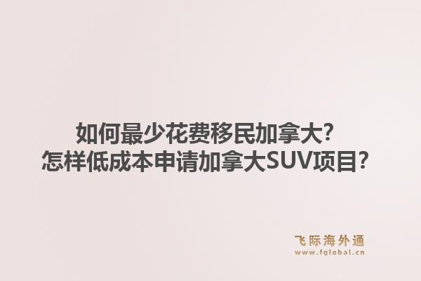 如何最少花費(fèi)移民加拿大？怎樣低成本申請加拿大SUV項(xiàng)目？1.jpg