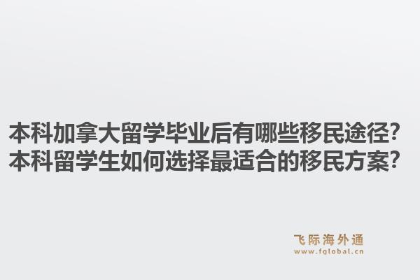 本科加拿大留學畢業(yè)后有哪些移民途徑？本科留學生如何選擇最適合的移民方案？