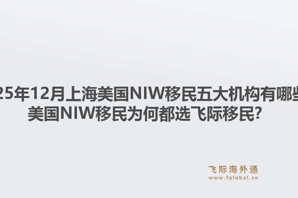 2025年12月上海美國NIW移民五大機(jī)構(gòu)有哪些？美國NIW移民為何都選飛際移民？