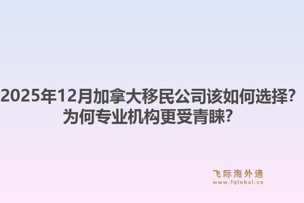 2025年12月加拿大移民公司該如何選擇？為何專業(yè)機(jī)構(gòu)更受青睞？