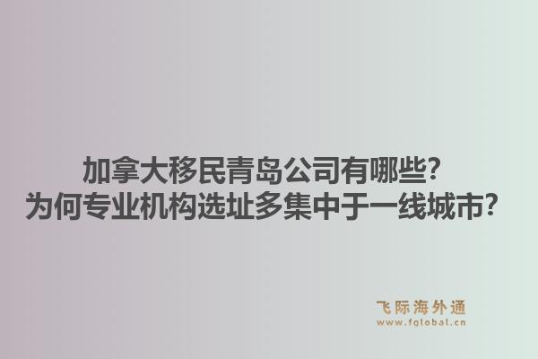 加拿大移民青島公司有哪些？為何專業(yè)機構(gòu)選址多集中于一線城市？