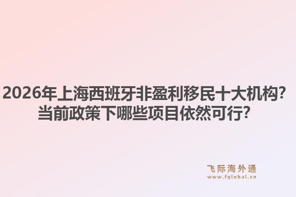 2026年上海西班牙非盈利移民十大機(jī)構(gòu)？當(dāng)前政策下哪些項(xiàng)目依然可行？