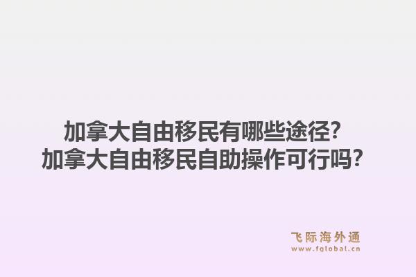 加拿大自由移民有哪些途徑？加拿大自由移民自助操作可行嗎？1.jpg
