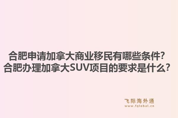 合肥申請加拿大商業(yè)移民有哪些條件？合肥辦理加拿大SUV項(xiàng)目的要求是什么？1.jpg