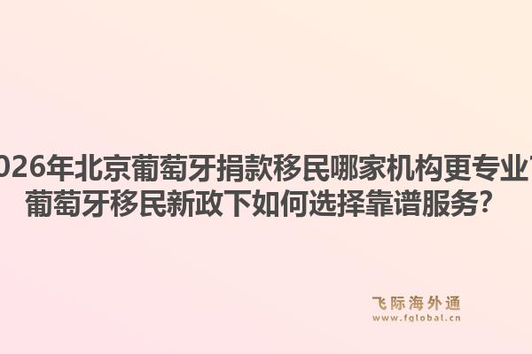 2026年北京葡萄牙捐款移民哪家機(jī)構(gòu)更專業(yè)？葡萄牙移民新政下如何選擇靠譜服務(wù)？