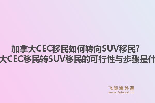 加拿大CEC移民如何轉向SUV移民？加拿大CEC移民轉SUV移民的可行性與步驟是什么？1.jpg