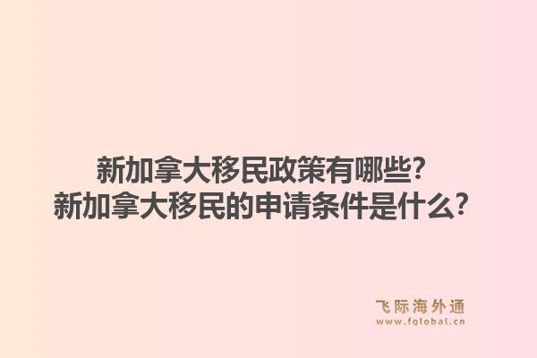 新加拿大移民政策有哪些？新加拿大移民的申請(qǐng)條件是什么？1.jpg