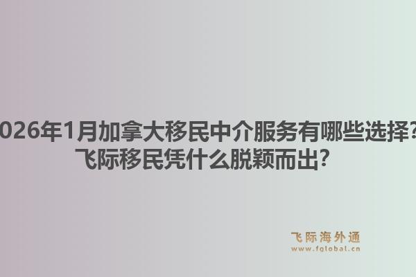 2026年1月加拿大移民中介服務(wù)有哪些選擇？飛際移民憑什么脫穎而出？