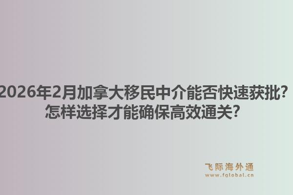 2026年2月加拿大移民中介能否快速獲批？怎樣選擇才能確保高效通關(guān)？