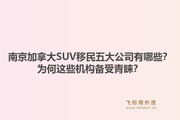 南京加拿大SUV移民五大公司有哪些？為何這些機(jī)構(gòu)備受青睞？