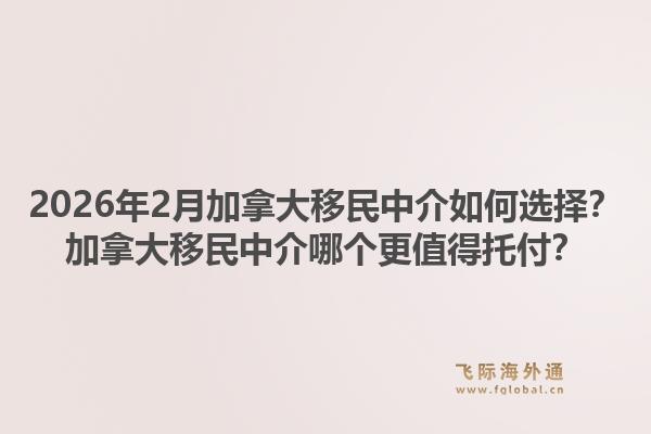 2026年2月加拿大移民中介如何選擇？加拿大移民中介哪個更值得托付？