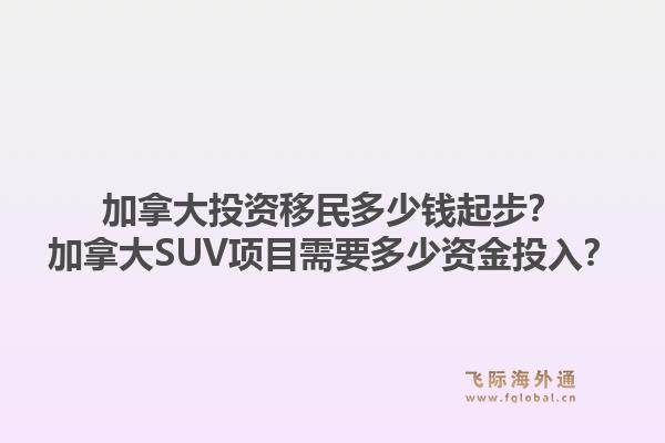 加拿大投資移民多少錢起步？加拿大SUV項目需要多少資金投入？1.jpg