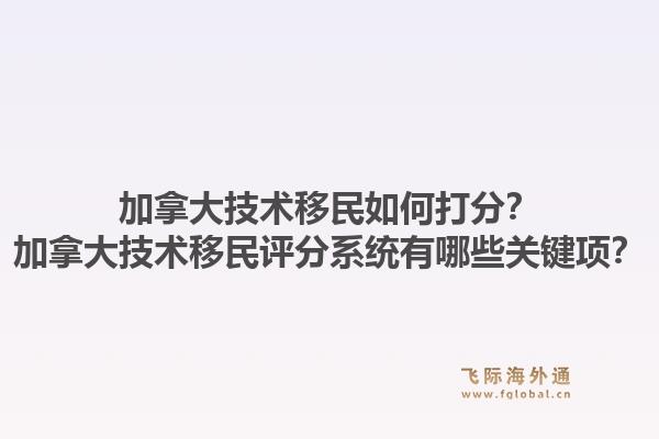 加拿大技術(shù)移民如何打分？加拿大技術(shù)移民評分系統(tǒng)有哪些關(guān)鍵項？1.jpg