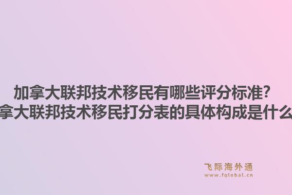 加拿大聯(lián)邦技術移民有哪些評分標準？加拿大聯(lián)邦技術移民打分表的具體構成是什么？1.jpg